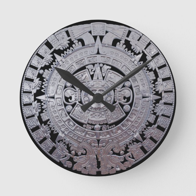 Relógio Redondo Modern Aztec Mayan Calender (Frente)