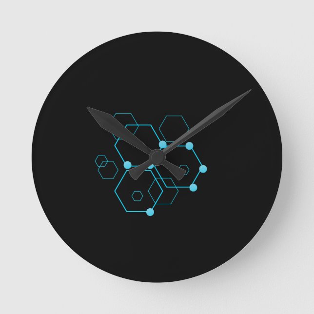 Relógio Redondo Modern Hexagon Inside Circle Wall Clock  (Frente)