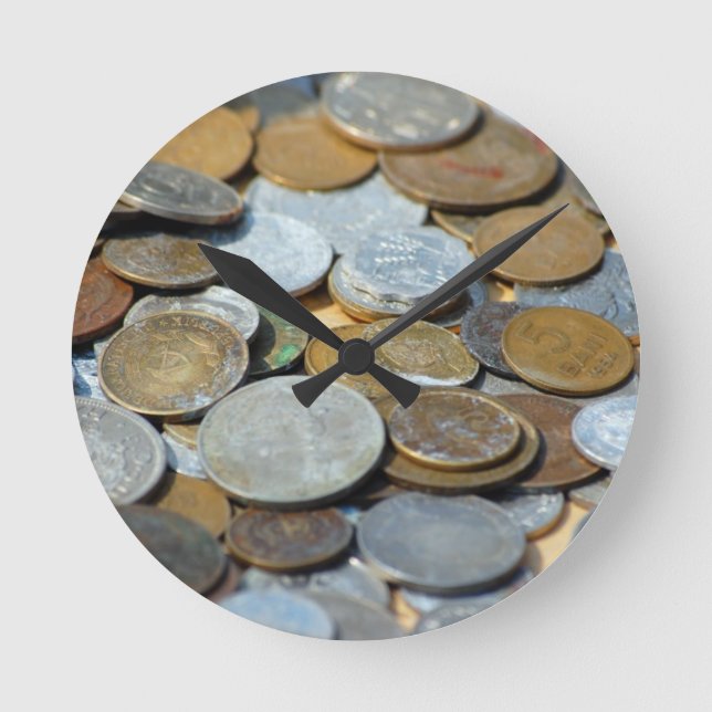 Relógio Redondo Moedas antigas1299 MOEDAS ANTIGAS COBRE PRATA META (Frente)