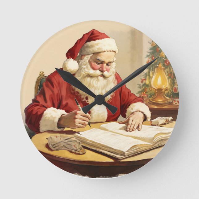 Relógio Redondo Momento silencioso dos papais noeis (Frente)