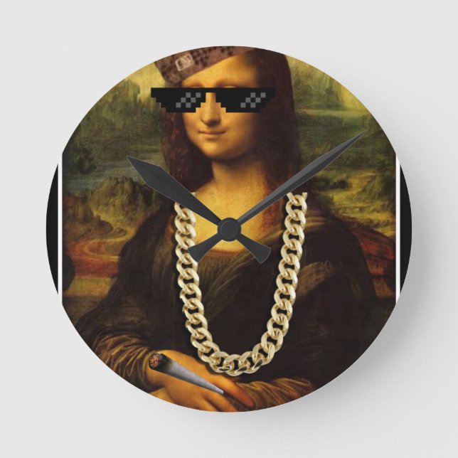 Relógio Redondo Mona Lisa Thug Life Art Life (Frente)