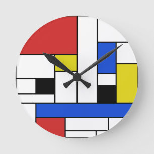 Relógio Redondo Mondrian alinha em volta do pulso de disparo de