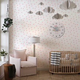 Relógio Redondo Monograma da Menina Elefante-Gelada