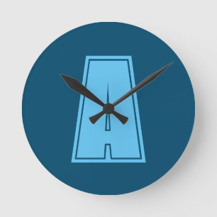 Relógio Redondo Monograma Inicial Monograma do Ocean & Sky Blue Ch