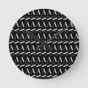 Relógio Redondo Monograma - Letra Inicial A