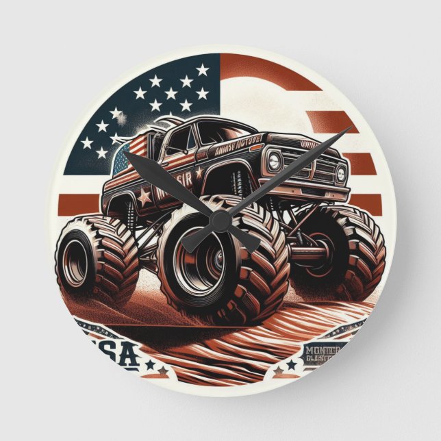 RELÓGIO REDONDO MONSTER TRUCK WALL CLOCK (Frente)