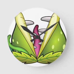 Relógio Redondo monstro da armadilha de venus