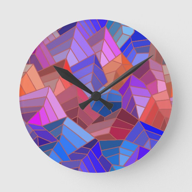 Relógio Redondo Montanhas de Fantasia Vista do Céu (Frente)