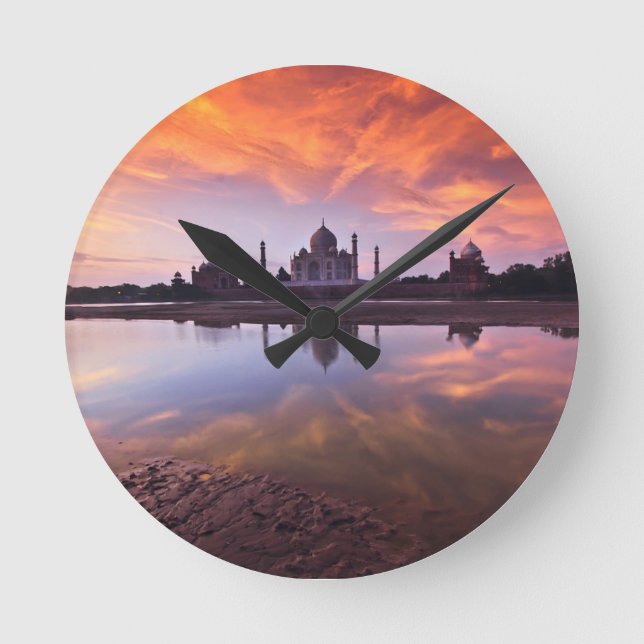 Relógio Redondo Monuments | Taj Mahal Sunset (Frente)