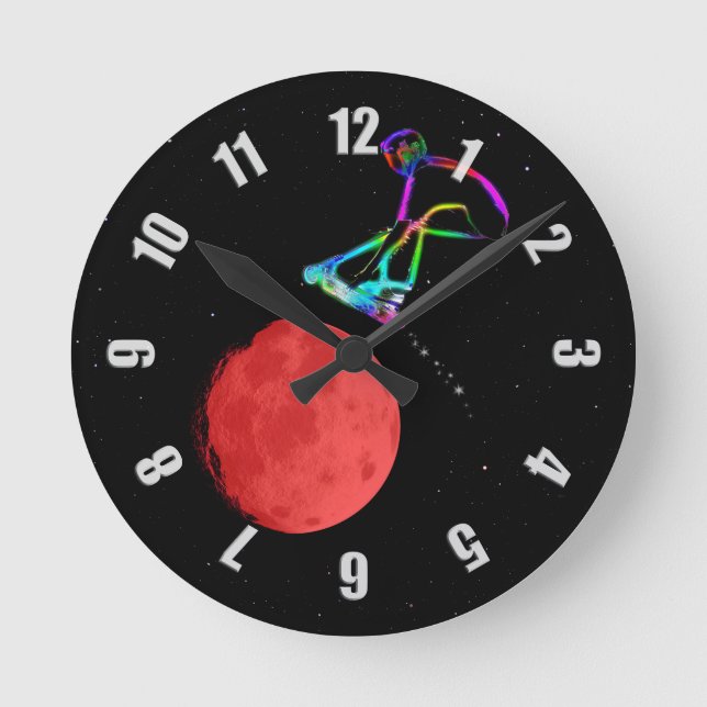 Relógio Redondo Moon Grabber - Stunt Scooter Rider (Frente)