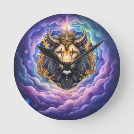 Relógio Redondo Moonlit Guardians – Cosmic lion.