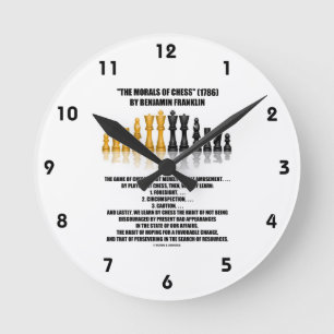Relógio Redondo Morais da xadrez reflexiva de Benjamin Franklin da