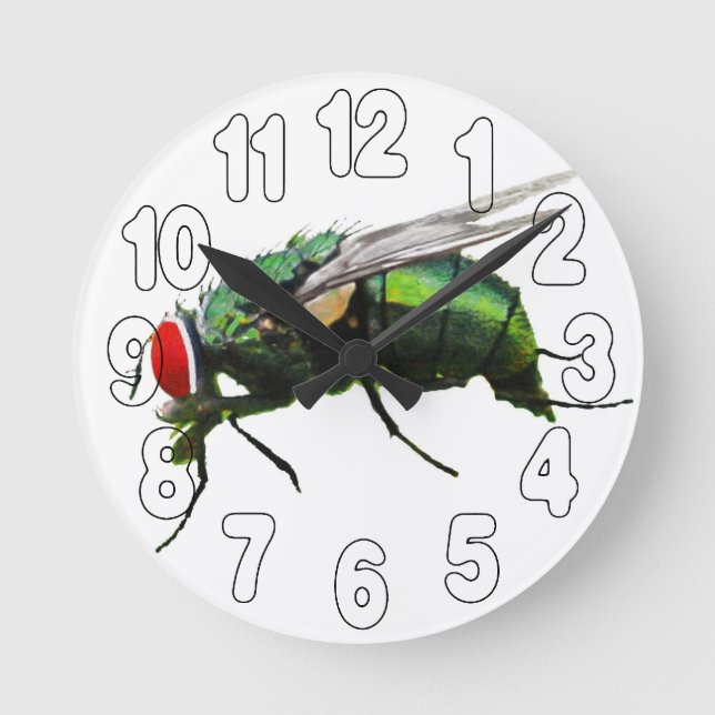 Relógio Redondo Moscas de Tempo (Frente)