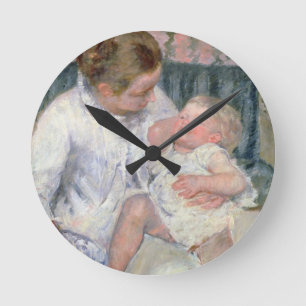 Relógio Redondo Mother about to Wash her Sleepy Child, 1880 (oil o