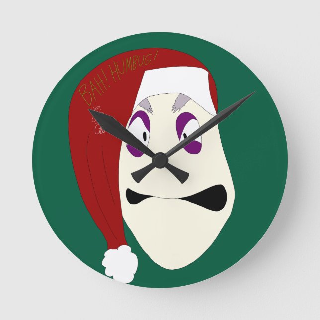 Relógio Redondo Mr. Williams Bah Humbug xmas (Frente)