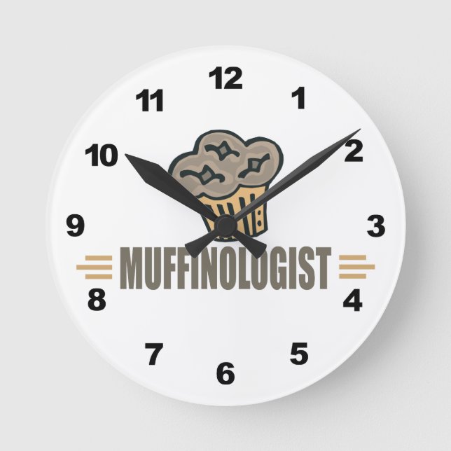 Relógio Redondo Muffins Humorosos (Frente)