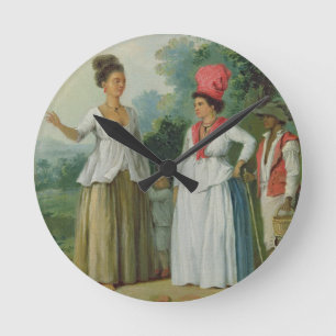 Relógio Redondo Mulheres indianas ocidentais da cor, com uma