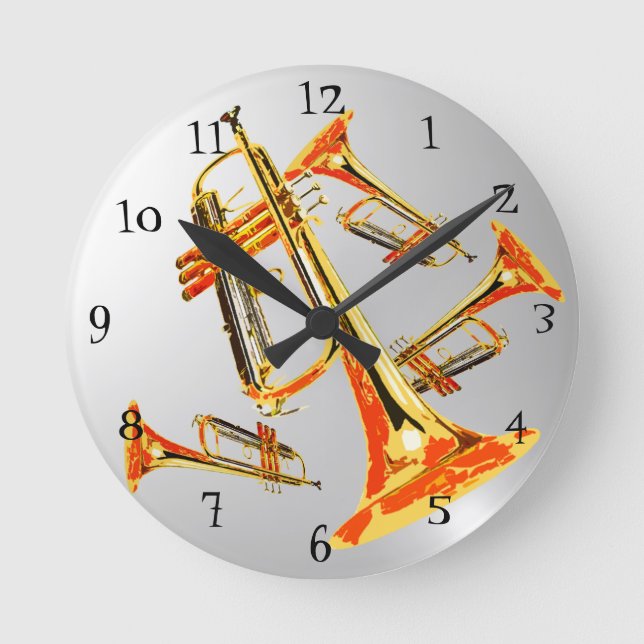 Relógio Redondo Multi trombetas (Frente)