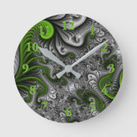 Mundo Fantástico Arte Fractal Abstrata Verde e Cin