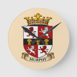 Relógio Redondo Murphy Family Coat of Arms Round Clock