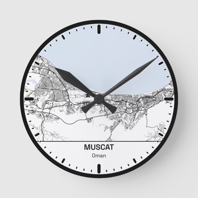 Relógio Redondo Muscat Clock City Line Art (Frente)