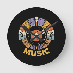 Relógio Redondo música clássica retrô