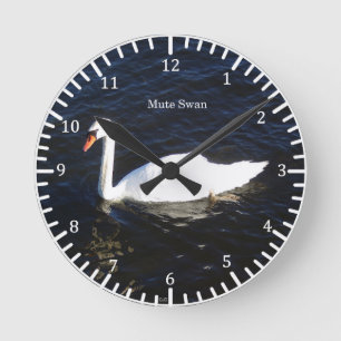 Relógio Redondo Mute Swan clock