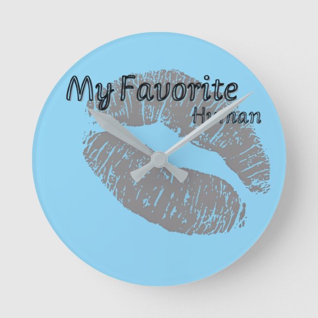 Relógio Redondo My Favorite Human Wall Clock – Romantic Lips Art H (Frente)