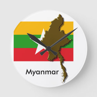 Relógio Redondo Myanmar Runde Wanduhr