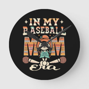 Relógio Redondo Na Minha Era de Mãe de Beisebol