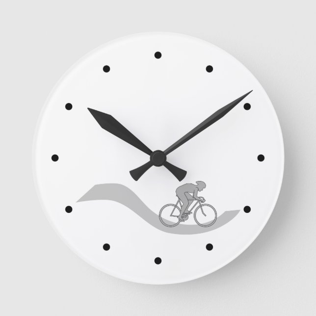 Relógio Redondo Na moda ciclismo de Design na Cinza. (Frente)
