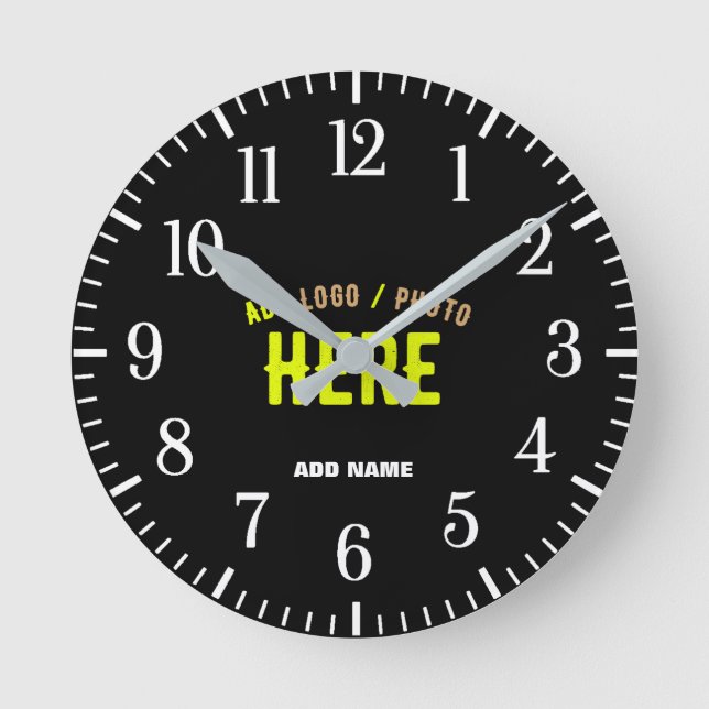 RELÓGIO REDONDO NA MODA MODERNO PERSONALIZÁVEL NEGRO VERIFICADO CO (Frente)