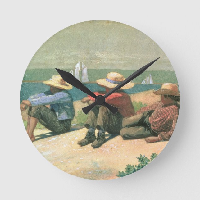 Relógio Redondo Na praia, 1875 (w/c) (Frente)