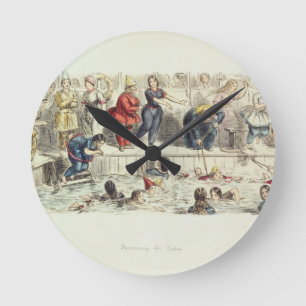 Relógio Redondo Nadando para senhoras, 1844 (litho)