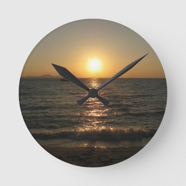 Relógio Redondo Naklua Beach Sunset. Pattaya, Chonburi, Tailândia (Frente)