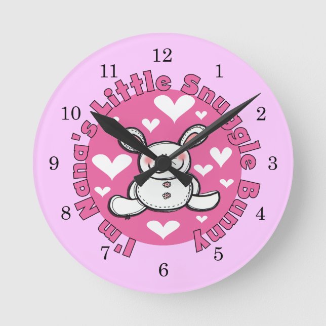 Relógio Redondo Nana's Little Snuggle Bunny (Frente)