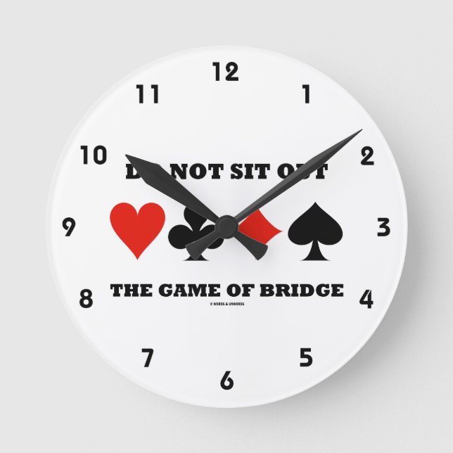 Relógio Redondo Não Sente O Jogo Da Ponte (Cabos De Cartão) (Frente)