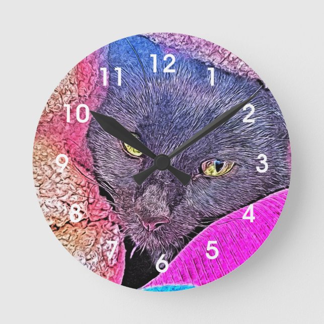 Relógio Redondo Napoleão num cobertor (Frente)