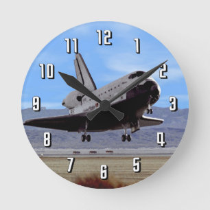 Relógio Redondo NASA Space Shuttle Atlantis Pousa na Edwards AFB