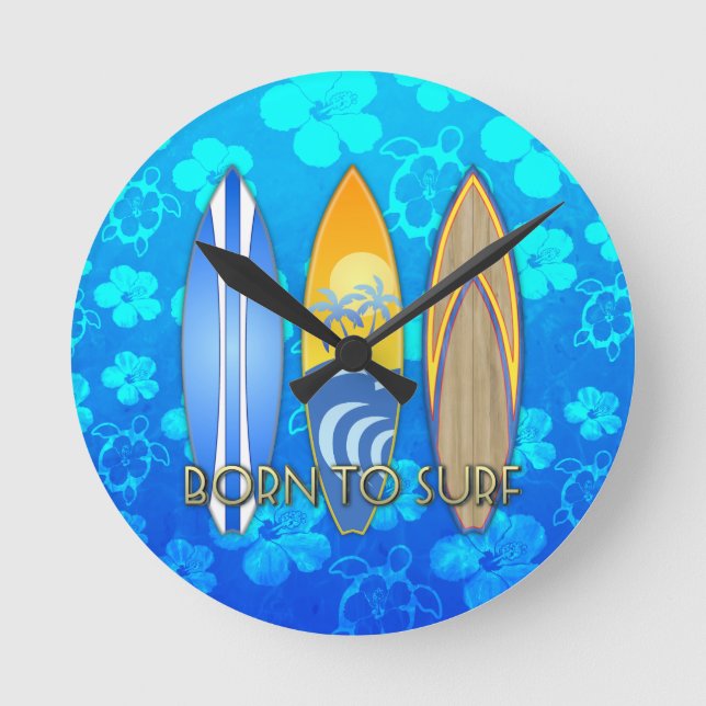 Relógio Redondo Nascer a surfar (Frente)