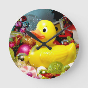 Relógio Redondo Natal Ducky mim
