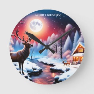 Relógio Redondo Natal no Creek