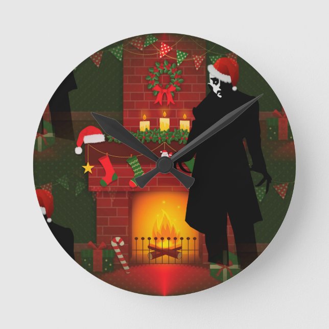 Relógio Redondo natal nosferatu (Frente)