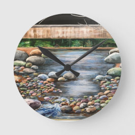 Relógio Redondo Nature Art Brook em Floresta
