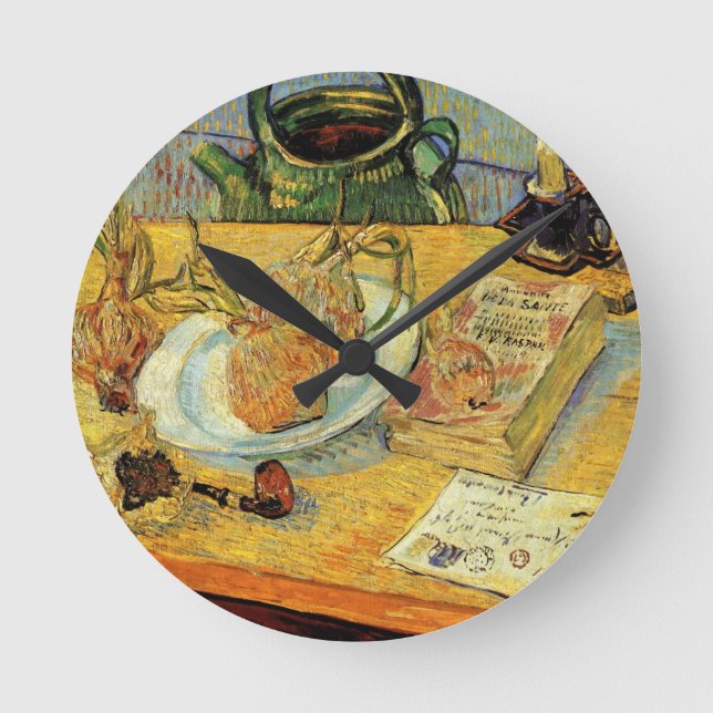 Relógio Redondo Natureza Morta com Quadro de Desenho por Vincent v (Frente)