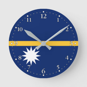 Relógio Redondo Nauru Flag