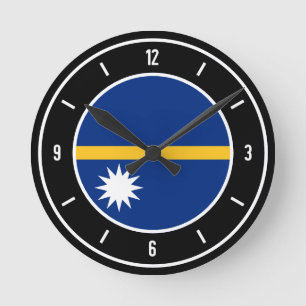 Relógio Redondo Nauru Flag Elegant