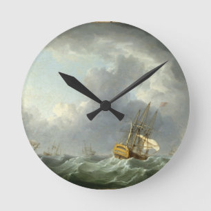 Relógio Redondo Navios do inglês que funcionam antes de um