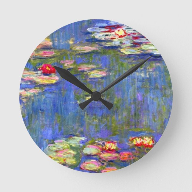 Relógio Redondo Nenúfares de Monet (Frente)
