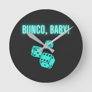 Relógio Redondo Neon Aqua Bunco Baby